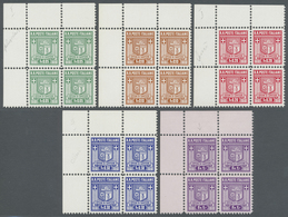 ** Italien - Alliierte Militärregierung - Campione: 1944, Complete Set Corner Margin Block Of Four Mint - Non Classificati