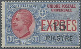 ** Italienische Post In Der Levante: 1922, Constantinople Issue, 15pi. On 30c. Blue/red Express Stamp, - Emissioni Generali