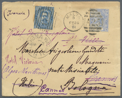 Br Italien - Besonderheiten: 1881. Envelope To Italy (backside Small Flap Part Missing) Bearing Great B - Ohne Zuordnung