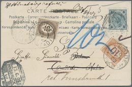 Italien - Besonderheiten: 1902/1903, Insufficient Souvenir Postcard From Innsbruck To Italy, Postage - Non Classés