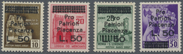 ** Italien - Besonderheiten: PIANCENZA (Local Post): 1945, 4 Items With Overprint "Pro Patrioti Piacenz - Non Classés