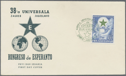 Jugoslawien: 1953, 200din. Esperanto On Illustrated F.d.c. Oblit. By Green Special Event Postmark. O - Covers & Documents