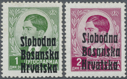 * Kroatien - Lokalausgaben: Banja-Luka: 1941, "SLOBODNA BOSANSKA HRVATSKA" Overprint On 1d. Green And - Croatia
