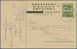 GA Kroatien - Ganzsachen: 1941, Postal Stationery Card Green With Overprint From KOPRIVNICA To Pakrac - Kroatien