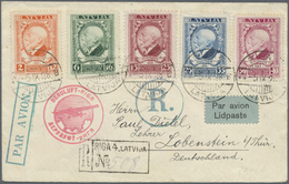 Br Lettland: 1928, Attractive Franking On Front/on Reverse (25s. + 35s. Natural Paper Fold) Of Register - Latvia