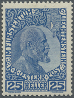 ** Liechtenstein: 1912, 25 Heller Postfrisch, Echt Und Einwandfrei, Sign. Und Attest Pfenninger, Mi 325 - Lettres & Documents