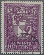 O Liechtenstein: 1935, Freimarke 5 Fr Schwarzrotviolett, Zentriertes Luxus-Stück, Glasklar Gestempelt - Brieven En Documenten