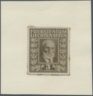 (*) Liechtenstein: 1940, 3 Fr. 100. Geb. Von Fürst Johann II., S/w-Fotoessay Des Entwerfers Karl Geßner, - Covers & Documents