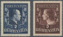 ** Liechtenstein: 1951, Fürstenpaar, Feinere Zähnung, Tadellos Postfrisch. (Mi. 1400,-) - Briefe U. Dokumente