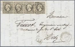 Br Luxemburg: 1852, Two Fresh Entire Letters Both Bearing 10 C Black In A Stripe Of Four Sent From Luxe - Sonstige & Ohne Zuordnung