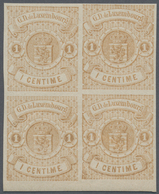 /** Luxemburg: 1863: Wappen Im Kreis 1 C. Hellbraun, Postfrischer Kabinett-Viererblock Mit Unterem Bogen - Other & Unclassified