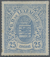 * Luxemburg: 1865, 25 C. Blue, Perfectly Rouletted Unused Stamp With Original Gum, Sign. Mi 1.400, - € - Other & Unclassified