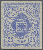 * Luxemburg: 1865, 25 C. Blue, Perfectly Rouletted Unused Stamp With Original Gum, Sign. Mi 1.400, - € - Sonstige & Ohne Zuordnung