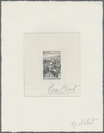 (*) Luxemburg: 1977, Épreuve D'artiste For The 6 Fr. Value Of The Set Mi.No. 947/948. Signed By The Stam - Autres & Non Classés