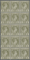 ** Monaco: 1885, 1C Brown Olive In Block Of 15 Mint Never Hinged, One Little Stain On The Gum - Ongebruikt