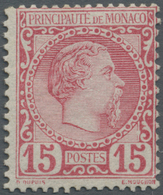 ** Monaco: 1885, 15 C Rose Mint Never Hinged, Mi Ca. 720.- - Ongebruikt