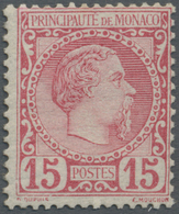 ** Monaco: 1885, 15 C Rose Mint Never Hinged, Mi Ca. 720.- - Ongebruikt