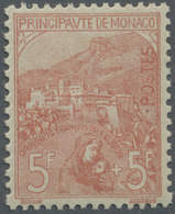 ** Monaco: 1919, 5 Fr+5 Fr Red, Mint Never Hinged, Mi For * 1.400.- Euro - Ungebraucht