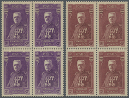 ** Monaco: 1937, 50 C+50 C To 5 Fr+5 Fr Complete In Block Of Four, Mint Never Hinged, Mi 880.- - Ungebraucht