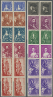 **/* Monaco: 939, 5 C+5 C To 5 Fr+5 Fr Complete Set In Block Of Four, Mostly Mint Never Hinged, Some With - Unused Stamps