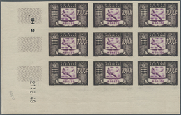 ** Monaco: 1949, Flugpostmarken Kompl. Satz In UNGEZÄHNTEN Neunerblocks Aus Der Linken Unteren Bogeneck - Unused Stamps