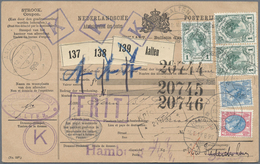 Br Niederlande: 1919, 3x 1 Gulden, 12½ C And 25 Con Parcel-card Sent From "AALTEN 12.II.1919" To Norway - Sonstige & Ohne Zuordnung