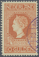 O Niederlande: 1913, 10 Gulden, Kopffrei Gestempelt, Wunderschönes LUXUSSTÜCK, Certifikat C. Muis - Sonstige & Ohne Zuordnung