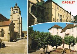 ORGELET ( Jura ) - Multivues - L'Eglise Et Son Clocher - La Place Du Vin - Orgelet
