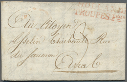 Br Niederlande - Französische Armeepost: 1801, "HOLLANDE TROUPES F.OISES", Double Line In Red On Folded - ...-1850 Prephilately