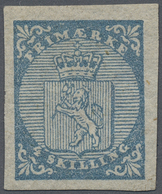 * Norwegen: 1855, Coat Of Arms 4 Sk. Blue, Fresh Colour And Large Margins All Around, Unused With Orig - Nuovi