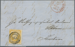 Br Norwegen: 1857, King  Oskar I. 2 Sk. Orange-yellow Tied By Clear Numeral Mark "364" To Local Envelop - Ongebruikt