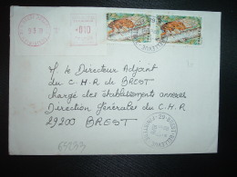 LETTRE TP CIGALE ROUGE 0,80 X2 OBL.9-3-1978 29 BREST BELLEVUE FINISTERE + VIGNETTE S1 à 010 Du 9 3 78 - Postal Rates