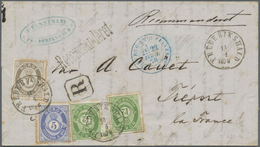 Br Norwegen: 1877, Posthorn-Ausgabe 1 Ö, 5 Ö Ultramarin Und Zweimal 12 Ö Grün (Zähnung Teils Getönt) Zu - Unused Stamps