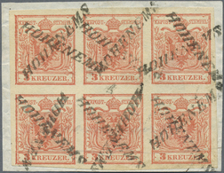 Brfst Österreich: 1850, 3 Kr. Karminrot, Type Ia, Ein Taufrischer, Besonders Farbintensiver Und Allseitig - Ongebruikt