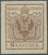 * Österreich: 1850/54: Wappenzeichnung 6 Kreuzer Rostbraun, Handpapier Type I C, In Der Für Diese Type - Ongebruikt