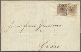 Br Österreich: 1850, 6 Kreuzer Braun In Zwei Farbnuancen Auf Komplettem Faltbrief (2 Loth Gewicht) Entw - Unused Stamps