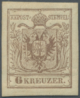 * Österreich: 1850/54: 6 Kreuzer Rosabraun, Maschinenpapier Type III, Ungebraucht. Laut Dr. Ferchenbau - Ongebruikt