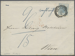 Br Österreich: 1851, 9 Kr Blau Auf Unterfrankiertem Faltbrief Von Triest Nach Wien, Dort Hds. Vermerk " - Unused Stamps
