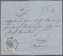 Br Österreich: 1858, 9 Kreuzer Blau Auf Unterfrankiertem Komplettem Faltbrief Von Wien Nach Esseg Mit 2 - Neufs