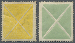* Österreich: 1858, Kleines Andreaskreuz In Gelb Und Grün, Farbfrisch, Ungebraucht Mit Großen Teilen D - Unused Stamps