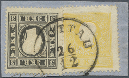 Brfst Österreich: 1858, Freimarken: Kaiser Franz Joseph 2 Kr Gelb Und 3 Kr Schwarz Auf Briefstück, Sauber - Unused Stamps