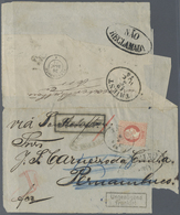 Br Österreich: 1874, 5 Kr Karmin Auf Brief (3-seitig Offen) Von Triest Via Deutschland England Nach Per - Neufs