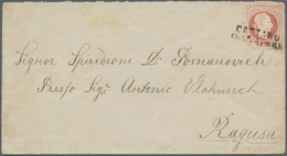 Br Österreich: 1877, 2 Briefe Mit L2 "TRIESTE COL VAPORE" Und "CATTARO COL VAPORE" (mit Dem Dampfer) Na - Neufs