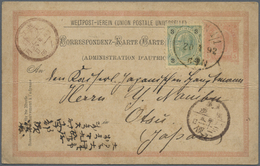 GA Österreich: 1892, 5 Kr. Ganzsachenkarte Mit Zusatzfrankatur 3 Kr. Als Seltenes 8 Kr. Porto Nach Otsu - Unused Stamps