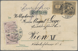 Österreich: 1904, 1 Filler Im Paar (Mgl.) Auf Unterfrankierter Ansichtskarte Aus Ungarn, Daher Mit N - Unused Stamps