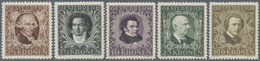 ** Österreich: 1922, 2½ Kr. Bis 100 Kr. Komponisten/Musiker, Alle Fünf Werte Mit Seltener Zähnung L 11½ - Unused Stamps