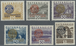 * Österreich: 1931, "Kongress Von Rotary International", Kompletter Ungebrauchter Satz Von 6 Werten Mi - Unused Stamps