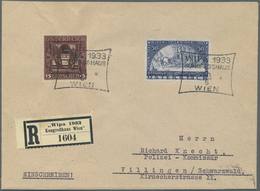 Br Österreich: 1933, 50 G. WIPA-Mark Auf Faserbrief Auf  Einschreibe Brief Mit Zufrankatur Und SST Vom - Neufs