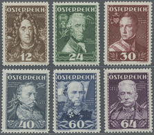 ** Österreich: 1935, Wohlfahrt: Heerführer, Kompletter Postfrischer Satz (A.N.K. €210,-). - Unused Stamps