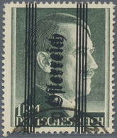 O Österreich: 1945, 1 RM Mit Doppeldruck Und Bogentypischer Linker Oberer Ecke Der Grazer Lokalausgabe - Unused Stamps